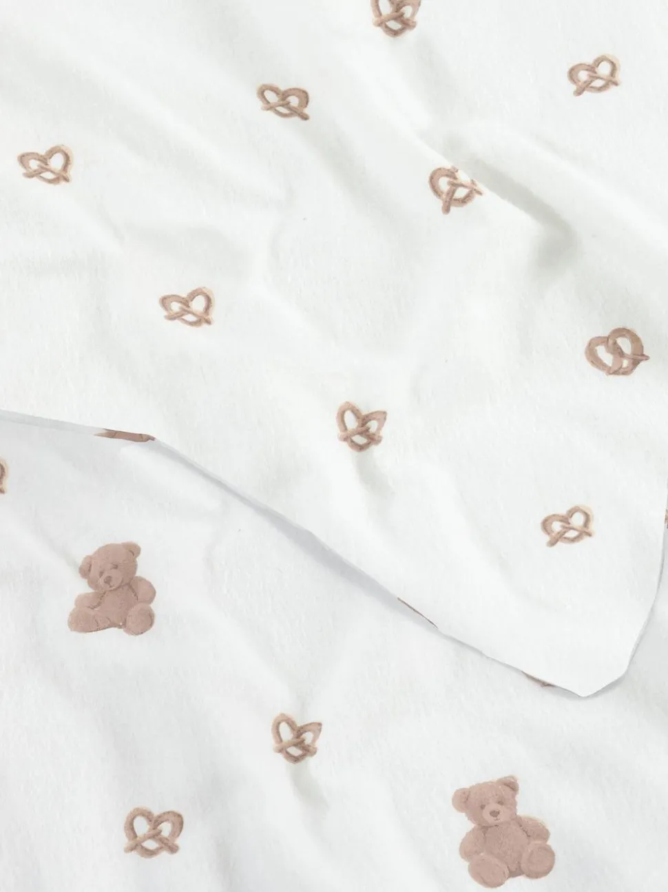 Bettwäsche aus aufgerauter Baumwolle mit Teddybärmuster, Doppelbett