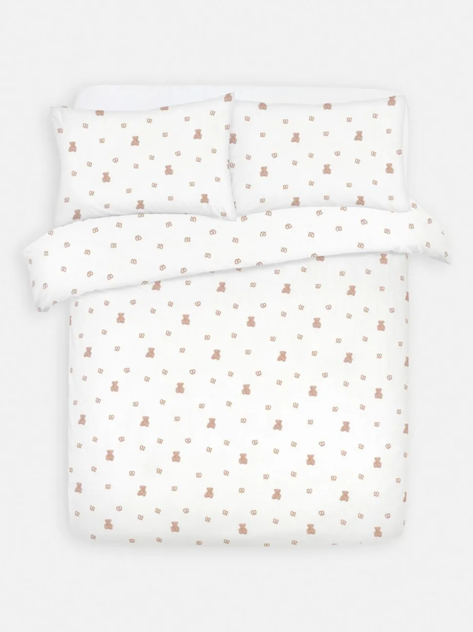 Bettwäsche aus aufgerauter Baumwolle mit Teddybärmuster, Doppelbett