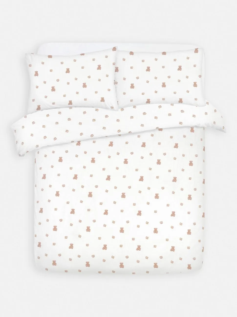 Bettwäsche aus aufgerauter Baumwolle mit Teddybärmuster, Kingsize