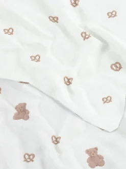 Bettwäsche aus aufgerauter Baumwolle mit Teddybärmuster, Einzelbett