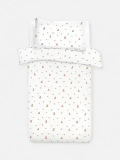 Bettwäsche aus aufgerauter Baumwolle mit Teddybärmuster, Einzelbett