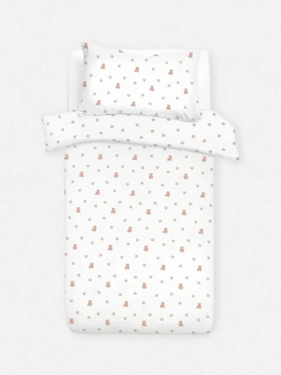 Bettwäsche aus aufgerauter Baumwolle mit Teddybärmuster, Einzelbett