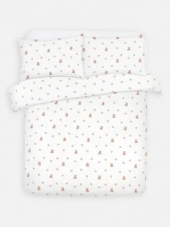 Bettwäsche aus aufgerauter Baumwolle mit Teddybärmuster, Super-Kingsize