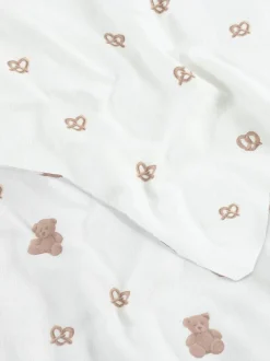 Bettwäsche aus aufgerauter Baumwolle mit Teddybärmuster, Super-Kingsize