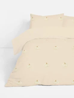 Bettwäscheset aus reiner Baumwolle mit getuftetem Kürbismuster, Kingsize