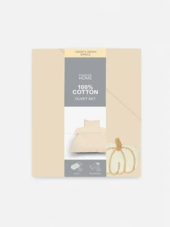 Bettwäscheset aus reiner Baumwolle mit getuftetem Kürbismuster, Einzelbett