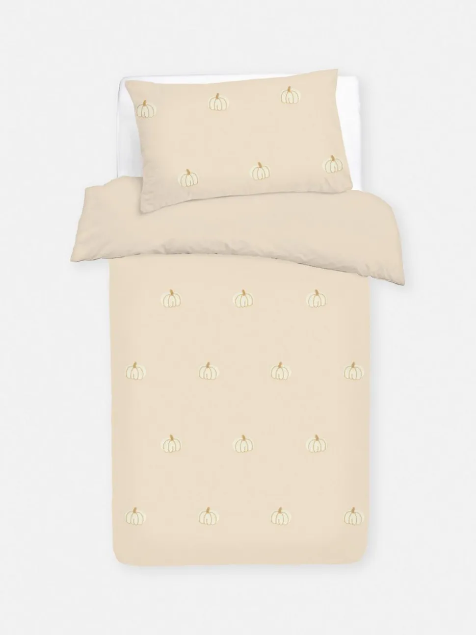Bettwäscheset aus reiner Baumwolle mit getuftetem Kürbismuster, Einzelbett