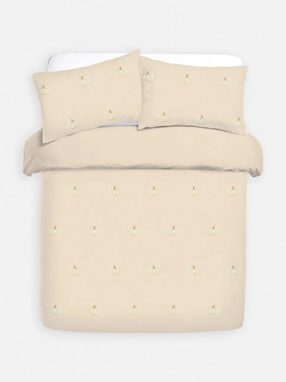 Bettwäscheset aus reiner Baumwolle mit getuftetem Kürbismuster, Doppelbett