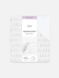 Bettwäscheset aus Seersucker, Super-Kingsize
