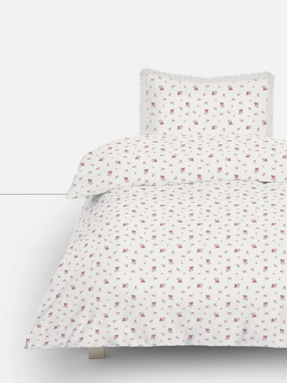 Bettwäscheset mit Blümchenmuster, Einzelbett