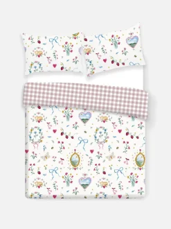 Bettwäscheset mit hohem Baumwollanteil und Länderabzeichen, Doppelbett