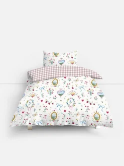 Bettwäscheset mit hohem Baumwollanteil und Länderabzeichen, Einzelbett