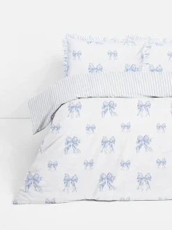 Bettwäscheset mit Streifen und Schleifen in Toile-Optik, Super-Kingsize