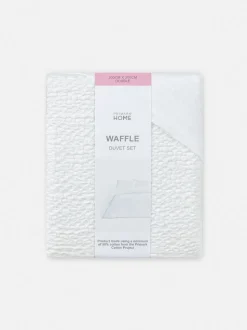 Bettwäscheset mit strukturiertem Waffelmuster, Doppelbett