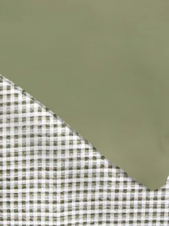 Bettwäscheset mit Ultraschallsteppung und Vichykaros, Super-Kingsize