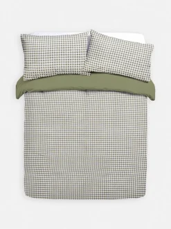 Bettwäscheset mit Ultraschallsteppung und Vichykaros, Doppelbett