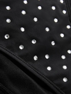 Bikinihose mit Nieten und Strass