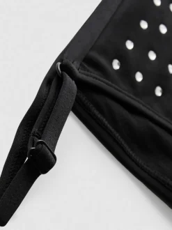 Bikinihose mit Nieten und Strass