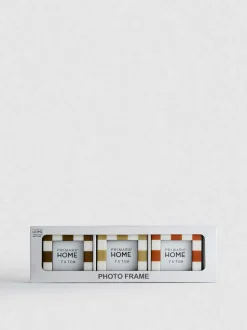 Bilderrahmen mit Schachbrettmuster, 3er-Pack | 7 x 7 cm