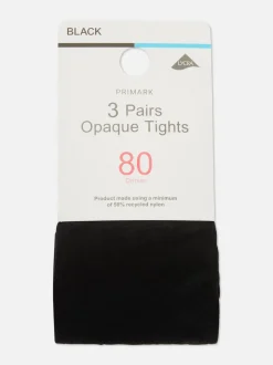Blickdichte Strumpfhose, 80 den, 3er-Pack