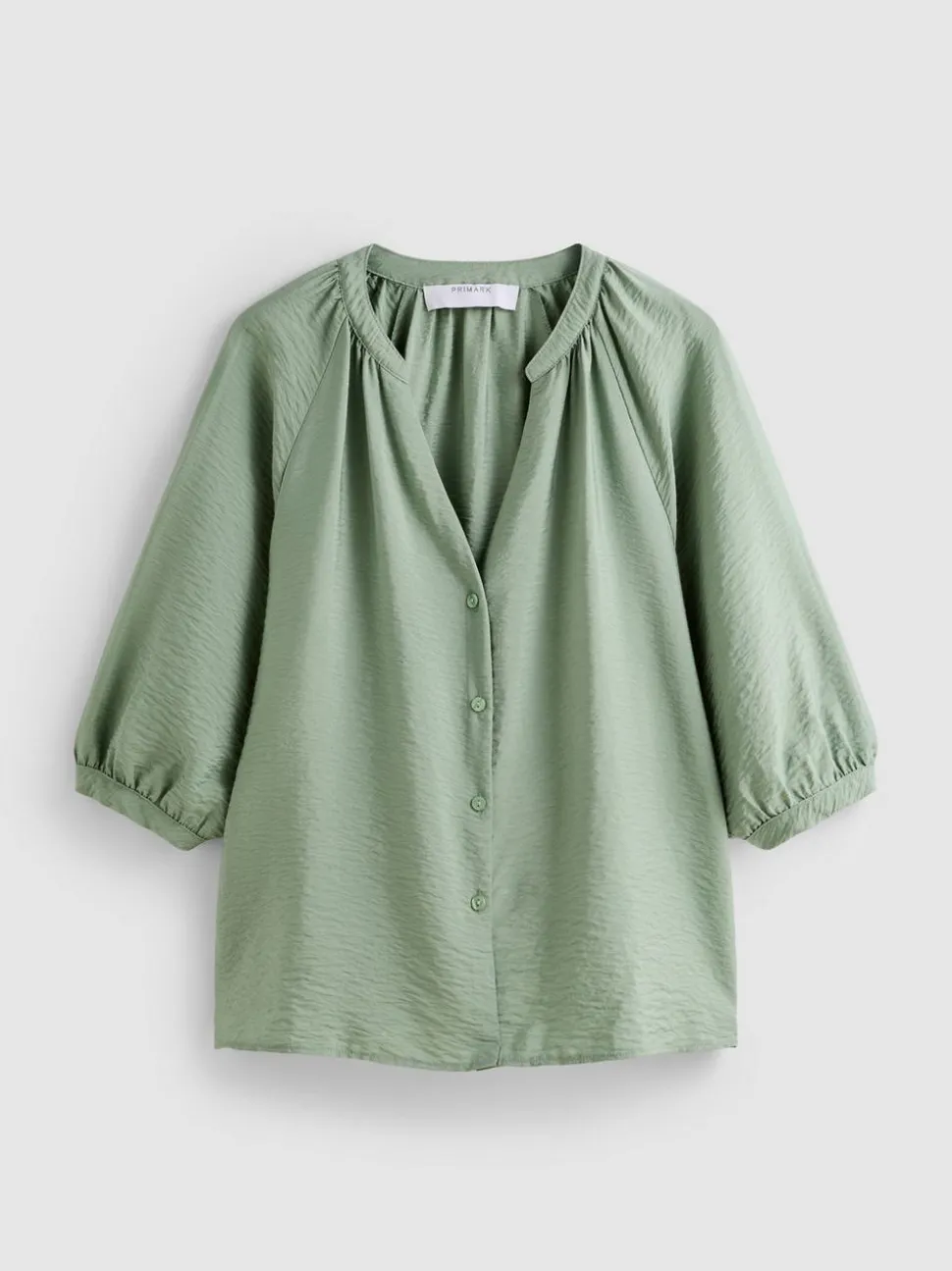 Bluse mit 3/4-Ärmeln und V-Ausschnitt