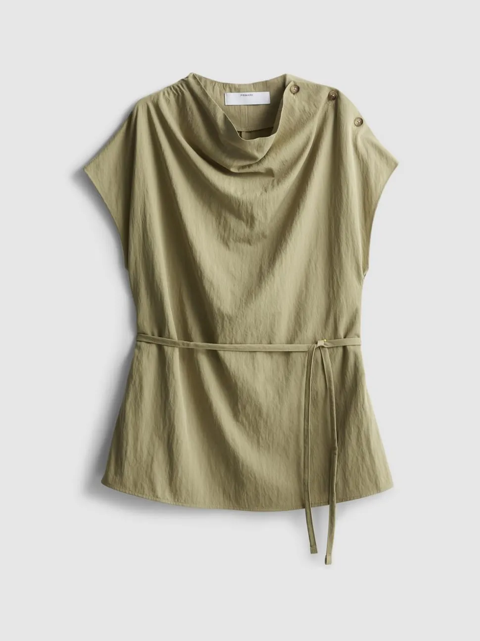 Bluse zum seitlichen Binden mit Wasserfallausschnitt