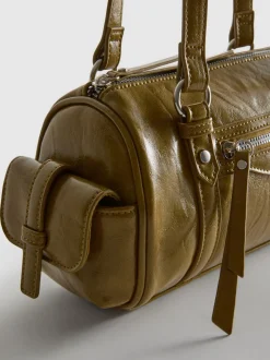 Bowlingtasche aus Kunstleder im Used-Look