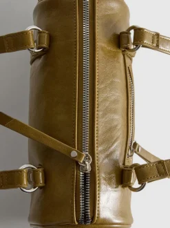 Bowlingtasche aus Kunstleder im Used-Look