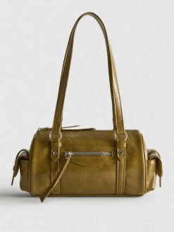 Bowlingtasche aus Kunstleder im Used-Look