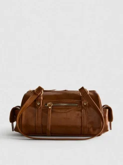 Bowlingtasche aus Kunstleder im Used-Look