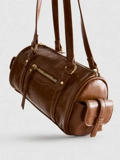 Bowlingtasche aus Kunstleder im Used-Look