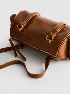 Bowlingtasche aus Kunstleder im Used-Look