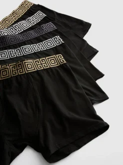 Boxershorts mit Bund in Metallic-Optik, 5er-Pack