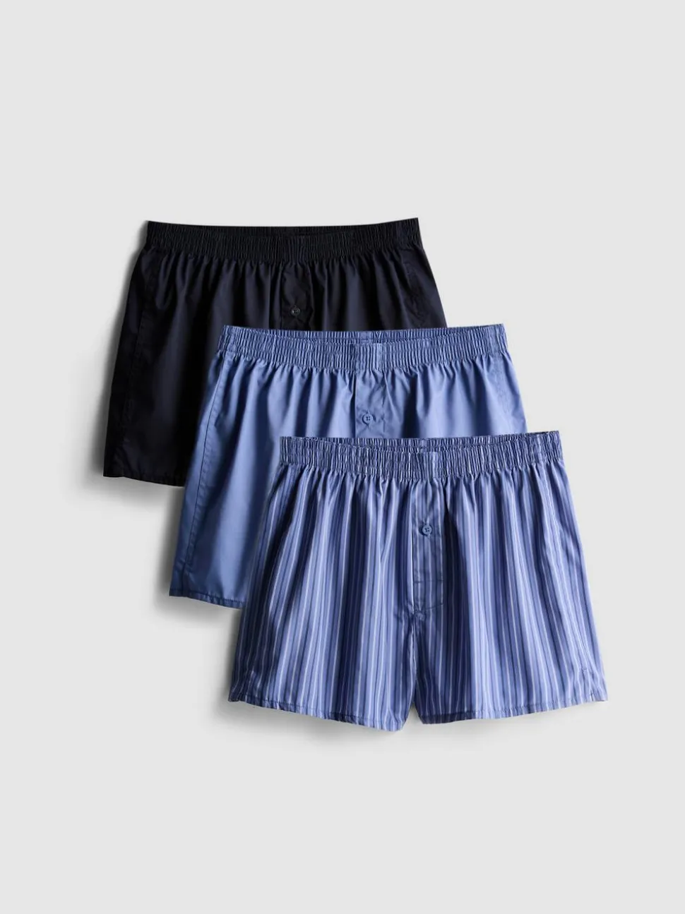 Boxershorts mit Knopfverschluss, 3er-Pack