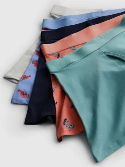 Boxershorts mit Meeres-Print, 5er-Pack