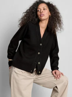 Boyfriend-Cardigan aus Wollgemisch