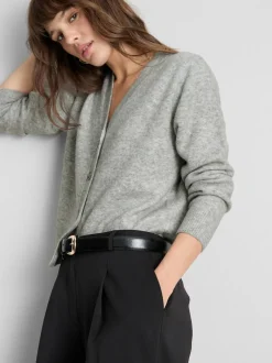 Boyfriend-Cardigan aus Wollgemisch