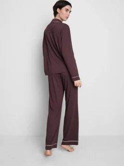 Boyfriend-Schlafanzug aus Jersey mit Paspelierung