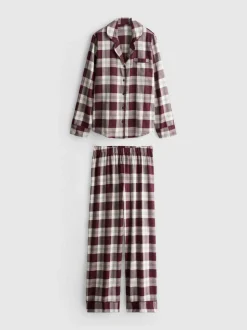 Boyfriend-Schlafanzug aus reinem Baumwoll-Flanell