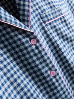 Boyfriend-Schlafanzug aus reinem Baumwoll-Flanell
