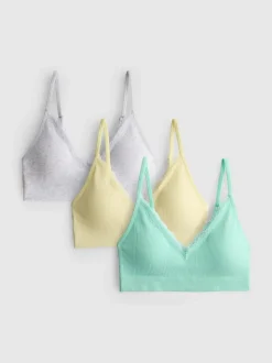 Bralette-BH mit nahtloser Spitze, 3er-Pack