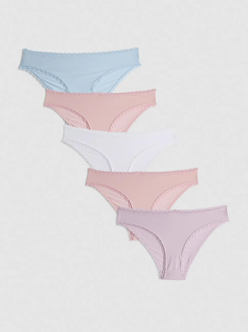 Brazil-Slip mit Spitzenbesatz, 5er-Pack