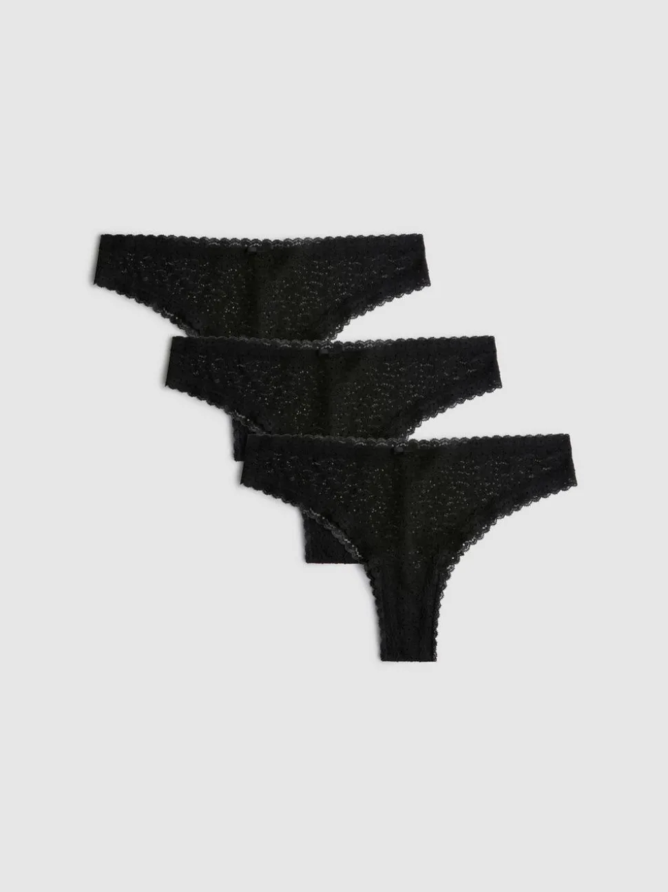 Brazil-Slips mit schwarzer Spitze, 3er-Pack