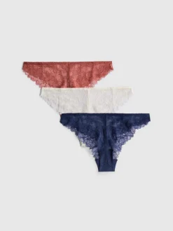 Brazil-Slips mit Spitze, 3er-Pack