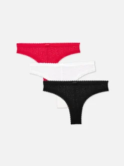 Brazil-Slips mit Spitze, 3er-Pack