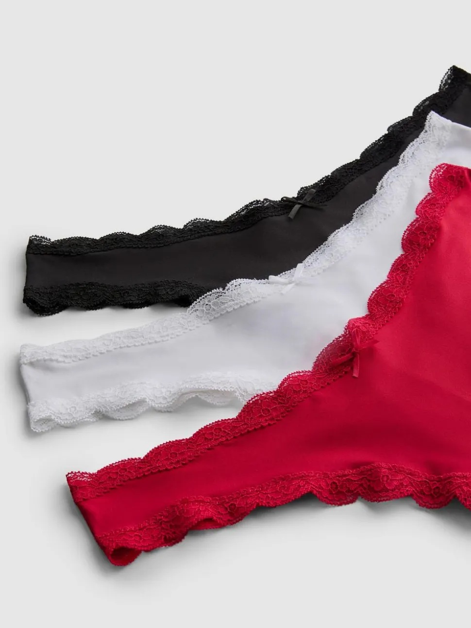 Brazil-Slips mit Spitzenbesatz, 3er-Pack