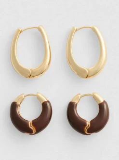 Breite „By Coleen“ Creolen, 2er-Pack