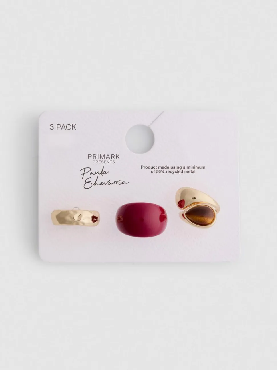 Breite „Paula Echevarría“ Ringe mit Kunstharz, 3er-Pack