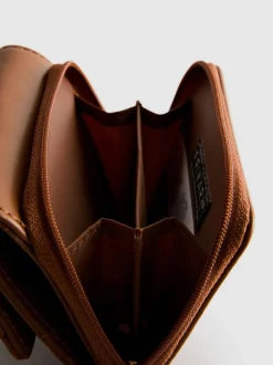 Brieftasche in Metallic-Optik mit Reißverschluss