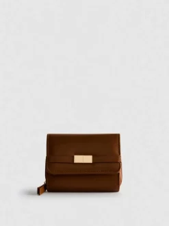 Brieftasche in Metallic-Optik mit Reißverschluss